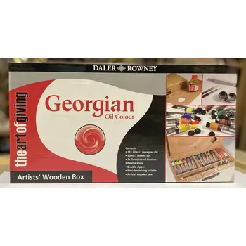 Olejová barva Olejové barvy Georgian Daler-Rowney dřevěná kazeta