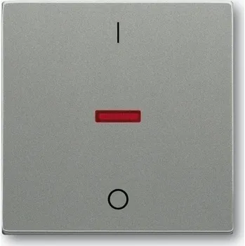vypínač Kryt spínač jednoduchý s červeným průzorem ABB Solo metalická šedá