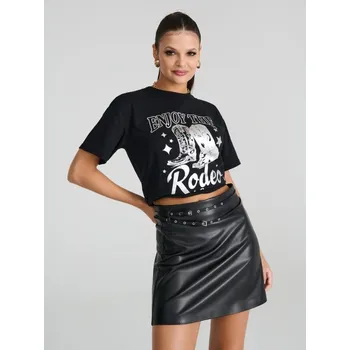 Oblečení a móda Sinsay - Tričko s potiskem - černá - ZA561-99X - ZA561-99X-XXS