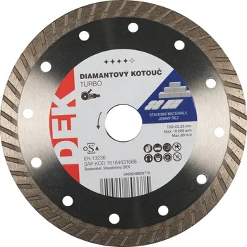 Řezný kotouč Kotouč řezný DIA DEK TURBO 150×22,23 mm