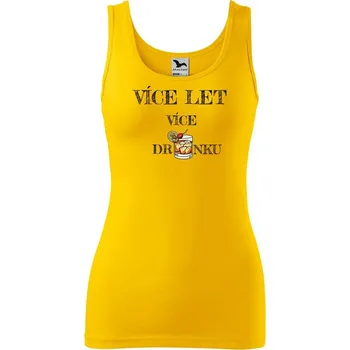 Dámské tričko DOBRÝ TRIKO Dámské narozeninové tílko s potiskem DRINKY Velikost: S, Barva: Žlutá