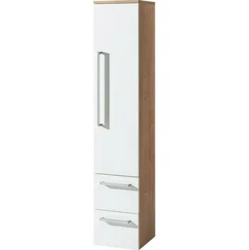 Koupelnový nábytek Skříňka vysoká pravá EBS Pure 330×1 630×330 mm bílá/dub PUREV33DP
