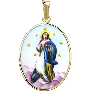 Přívěsek Aljančič Immaculata modrá medailon 254H zlato