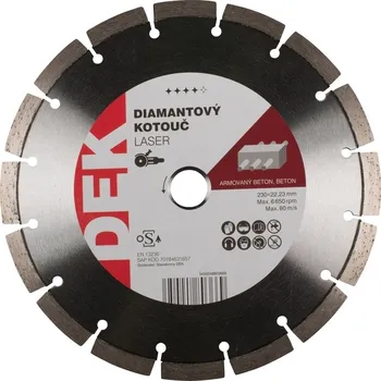 Řezný kotouč Kotouč řezný DIA DEK LASER RED 230×22,23 mm