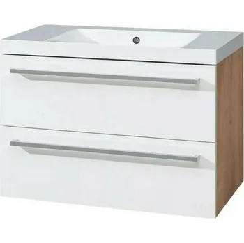 Koupelnový nábytek Skříňka umyvadlová EBS Pure 810×530×460 mm bílá/dub PURE81DBU