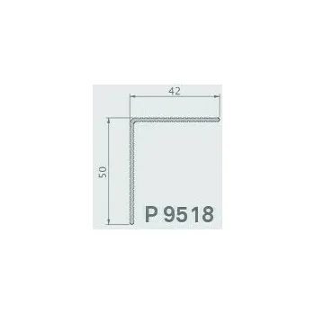 Stavební profil Dokončovací hliníkový okopový profil "L" Twinson 42x50mm, 9518, hnědá elox