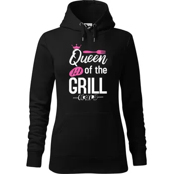 Dámská mikina DOBRÝ TRIKO Dámská mikina s potiskem Queen of the grill Velikost dámské mikiny: XS, Barva: Černá