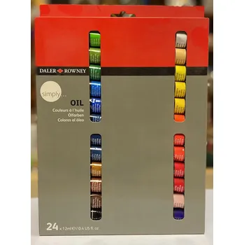 Olejová barva Sada olejových barev Daler-Rowney Simply 24 x 12 ml