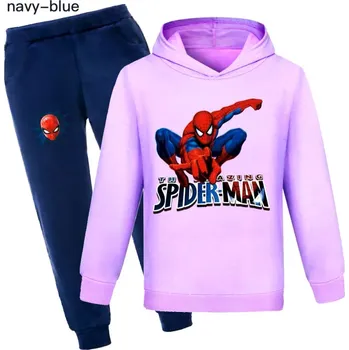 Spiderman Dětská jarní/podzimní tepláková souprava -Spiderman Barva: 2) fialová mikina+ tm. modré kalhoty, Velikost: 150/8 let