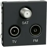 Zásuvka anténní koncová Schneider Electric Unica Nová TV/R/SAT F-konektor 2 moduly antracit