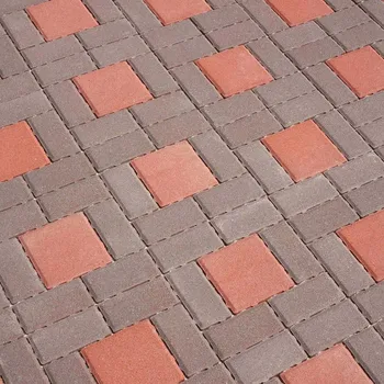 Venkovní dlažba Dlažba betonová BEST KARO standard červená výška 80 mm