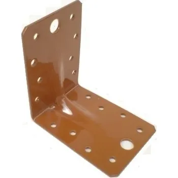Tesařské kování Úhelník kombinovaný s prolisem 65×90×90×2,5 mm RAL 1011