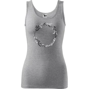 Dámské tričko DOBRÝ TRIKO Dámské tílko s potiskem Družička kruh Velikost: S, Barva: Tmavě šedý melír