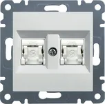 Zásuvka datová Hager Lumina CAT6 2× RJ45 FTP stíněná bílá