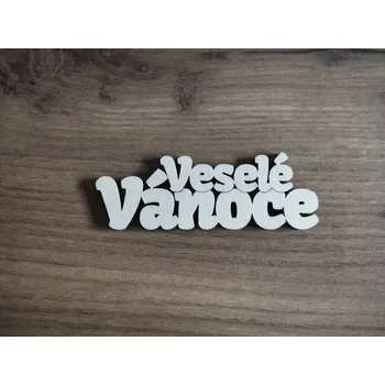 Vánoční dekorace Dřevěný nápis Veselé Vánoce 7