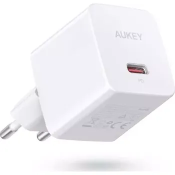 Aukey mini síťová nabíječka USB‑C 20 W s Power Delivery, bílá