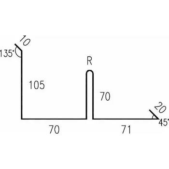 Střešní lemovaní Lemování ke stěně RS416BD SP25 RAL7035 0,50mm 2bm