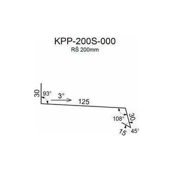 Ohýbaný lakovaný parapet RS200S-30 SP25 RAL7035 0,50mm 2bm