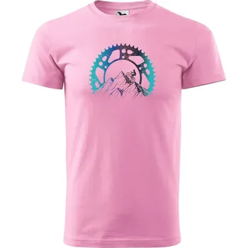 Pánské tričko DOBRÝ TRIKO Pánské tričko s potiskem Horská jízda Velikost: XS, Barva: Růžová