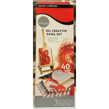 Olejová barva Sada olejových barev Daler-Rowney Simply stojan, barvy, štětce, tužky