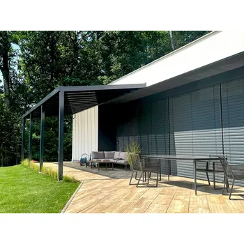 Pergola Sestava pro montáž hliníkové pergoly antracit 7016 PC plný antracit 4×2,5 m