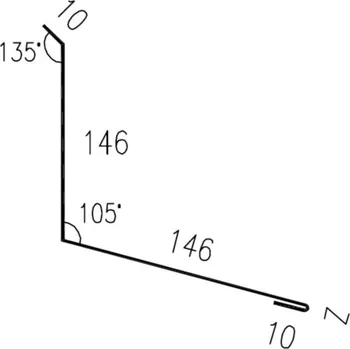 Střešní lemovaní Lemování zdi rovnoběžné s okapem RS312S-105 SP35 2V16A 0,50mm 2bm