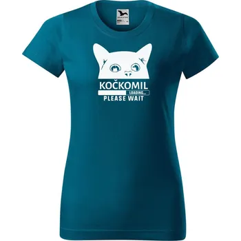 Dámské tričko DOBRÝ TRIKO Dámské tričko s potiskem Kočkomil loading Barva: Petrolejová, Velikost: XL