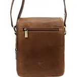 Menší hnědá kožená crossbody taška Nordee MSD03