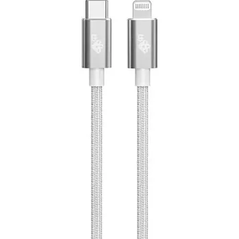 Datový kabel Lightning kabel MFi - USB C stříbrný 1m