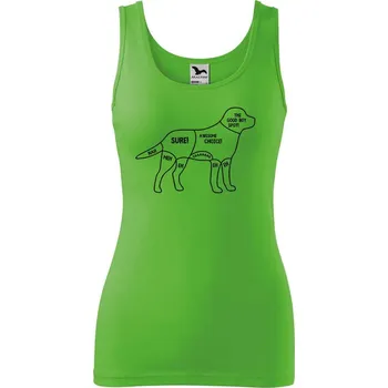 Dámské tričko DOBRÝ TRIKO Dámské tílko s potiskem Kde drbat psa Velikost: XL, Barva: Apple green