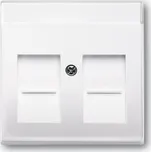 Kryt zásuvka datová dvojnásobná s clonkami a popisovým polem ABB Future, Solo studio bílá