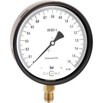 regulátor tlaku vody Manometr nízkotlaký spodní 100 mm 1/2" 0–250 mbar