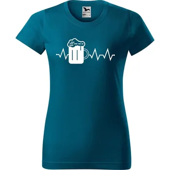 Dámské tričko DOBRÝ TRIKO Dámské tričko s potiskem Tep pivo Barva: Petrolejová, Velikost: XL