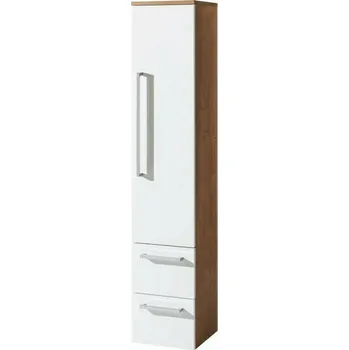 Koupelnový nábytek Skříňka vysoká levá EBS Pure 325×1 632×328 mm bílá/dub ribbeck PUREV33RL