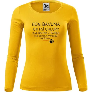 Dámské tričko DOBRÝ TRIKO Dámské bavlněné triko Bavlna, chlupy, bahno Velikost: XS, Barva: Žlutá