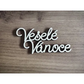 Vánoční dekorace Dřevěný nápis Veselé Vánoce 1
