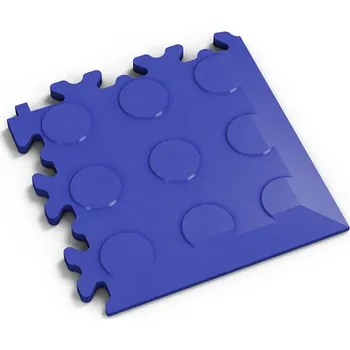pvc podlaha Dlaždice rohová Fortelock Machine industry penízky BLUE