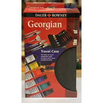 Olejová barva Sada Daler-Rowney Georgian olejové barvy + štětce v pouzdře Travel Case