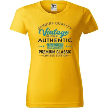 Dámské tričko DOBRÝ TRIKO Dámské tričko s potiskem Original vintage Barva: Žlutá, Velikost: M