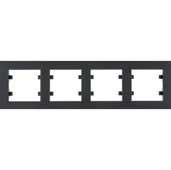 Rámeček Hager Lumina Intense čtyřnásobný horizontální černá