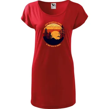 Dámské tričko DOBRÝ TRIKO Dámské tričko/šaty s potiskem Cestování Velikost: XL, Barva: Červená