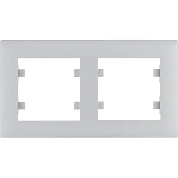 Rámeček Hager Lumina Intense dvojnásobný horizontální stříbrný mat