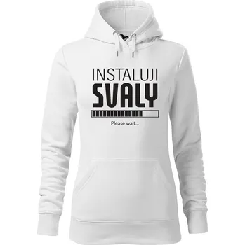 Dámská mikina DOBRÝ TRIKO Dámská mikina s potiskem Instaluji svaly Velikost dámské mikiny: 2XL, Barva: Bílá