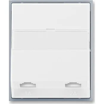 vypínač Kryt zásuvka telefonní dvojnásobná s popisovým polem ABB Element bílá, ledová šedá