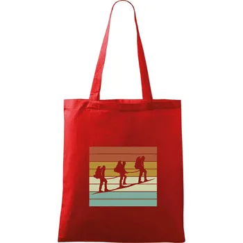 Nákupní taška Vintage výprava - Taška bavlněná - 42 x 38 cm ( Červená )