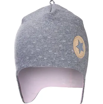 Módní doplněk Little Angel Čepice laponka podšitá LESK Outlast® - tm.šedý melír lesk/růžová baby Velikost: 3 | 42-44 cm