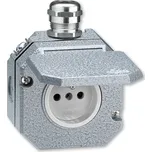 Zásuvka 230 V jednonásobná nástěnná kompletní ABB Garant IP 55 průchodka šedá