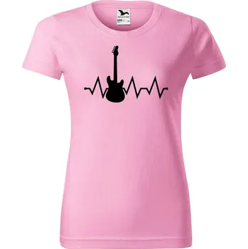 DOBRÝ TRIKO Dámské tričko s potiskem Tep kytara Barva: Růžová, Velikost: S