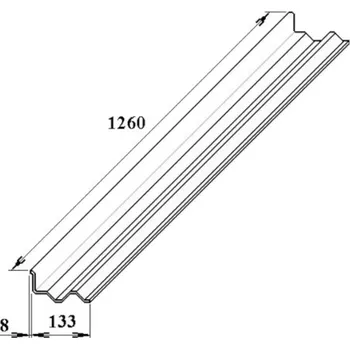 Příložník boční polykarbonátový 76/16 čirý 130×50×1260 mm