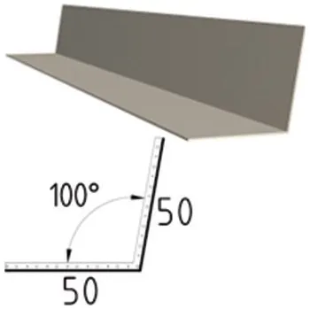 Lišta koutová vnitřní poplastovaná Viplanyl světle šedá délka 2,0 m rš. 100 mm